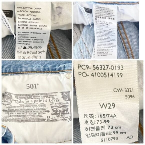 Levi's 501  high rise distressed shorts Sansome Straggler size 29 - Picture 6 of 10